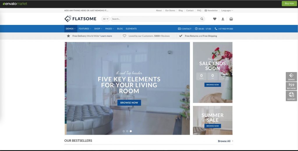 Flatsome is one of the bestselling WordPress eCommerce website template 